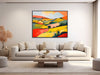 Large Abstract Landscape - Canvas Wall Art - Framed Canvas Print - Modern Landscape Painting - Extra Large Artwork - Colorful - &quot;HILLSIDE 2&quot;