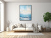 Large Abstract Seascape - Canvas Wall Art - Framed Canvas Print - Modern Ocean Painting - Extra Large Artwork - Light Blue - &quot;SEASIDE&quot;