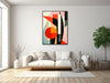 Large Mid-Century Canvas Wall Art - Framed Canvas Print - Midcentury Modern Abstract Painting - Tropical, Botanical Artwork - &quot;FRESH AIR&quot;