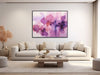 Large Floral Canvas Wall Art - Framed Canvas Print - Modern Abstract Floral Painting - Large Artwork - Purple Flowers - &quot;PLUM PURPLE 1&quot;