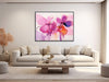 Large Floral Canvas Wall Art - Framed Canvas Print - Modern Abstract Floral Painting - Extra Large Artwork - Purple Flowers - &quot;PLUM PETALS&quot;