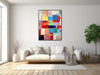 Large Geometric Canvas Wall Art - Framed Canvas Print - Modern Abstract Painting - Extra Large Colorful Bold Geometric Artwork - &quot;UP FRONT&quot;