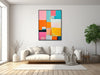 Large Geometric Canvas Wall Art - Framed Canvas Print - Modern Abstract Painting - Extra Large Colorful Geometric Artwork - &quot;SWEET SCOOP&quot;