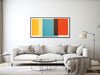 Large Geometric Canvas Wall Art - Framed Canvas Print - Modern Abstract Painting - Minimal Geometric Artwork - &quot;GROOVY GRADIENT&quot;