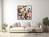 Large Abstract Canvas Wall Art - Framed Canvas Print - Modern Abstract Expressionist Painting - Extra Large Colorful Artwork - &quot;TANGLED&quot;