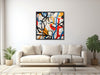 Large Abstract Canvas Wall Art - Framed Canvas Print - Modern Abstract Expressionist Painting - Extra Large Colorful Artwork - &quot;MINGLE&quot;