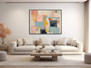 Large Abstract Canvas Wall Art - Framed Canvas Print - Modern Abstract Painting - Extra Large Colorful Pastel Artwork - &quot;OVER THERE&quot;