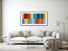 Mid Century Modern Art - Large Geometric Canvas Wall Art - Framed Abstract Canvas Print - Bold Colorful Minimal Artwork - &quot;GAMUT&quot;