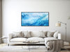 Large Abstract Ocean Art - Canvas Wall Art - Framed Canvas Print - Modern Coastal Painting - Extra Large Artwork - Blue - &quot;WAVE&quot;