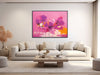 Large Floral Canvas Wall Art - Framed Canvas Print - Modern Abstract Floral Painting - Extra Large Artwork - Pink Flowers - &quot;PERFECT PLUM&quot;