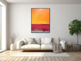 Large Geometric Canvas Wall Art - Framed Canvas Print - Modern Abstract Painting - Purple and Orange Artwork - Minimal Painting - &quot;PLATEAU&quot;