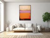 Large Geometric Canvas Wall Art - Framed Canvas Print - Modern Abstract Painting - Purple and Orange Artwork - Minimal Painting - &quot;MYSTIC&quot;