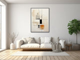 Large Geometric Canvas Wall Art - Framed Canvas Print - Modern Abstract Painting - Minimal Geometric Artwork - &quot;OUT OF RANGE&quot;