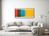 Large Geometric Canvas Wall Art - Framed Canvas Print - Modern Abstract Painting - Colorful Minimal Artwork - &quot;GROOVY GRADIENT 2&quot;