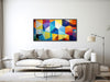 Large Geometric Canvas Wall Art - Framed Canvas Print - Modern Abstract Painting - Colorful Geometric Artwork - &quot;GEOMETRIC JAZZ&quot;