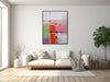 Large Abstract Canvas Wall Art - Framed Canvas Print - Modern Abstract Painting - Extra Large Orange, Mint, Purple Artwork - &quot;INCEPTION 1&quot;