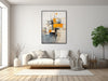 Large Abstract Canvas Wall Art - Framed Canvas Print - Modern Abstract Expressionist Painting - Black, Orange, Beige Artwork - &quot;REALM&quot;