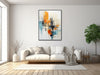 Large Abstract Canvas Wall Art - Framed Canvas Print - Modern Abstract Expressionist Painting - Orange and Black Artwork - &quot;JUST ENOUGH&quot;