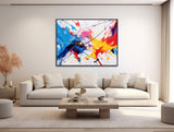 Large Abstract Canvas Wall Art - Framed Canvas Print - Modern Abstract Expressionist Painting - Extra Large Colorful Artwork - &quot;Far Out&quot;