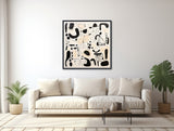 Black and Beige Abstract Wall Art - Framed Canvas Print - Large Modern Abstract Painting - Minimal Contemporary Artwork - &quot;ARRANGEMENT&quot;