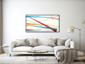 Scandinavian Style Modern Canvas Wall Art for the Home or Loft apartment, Bright and Bold Canvas Wall Art, Mid Century Modern - &quot; Slivers &quot;