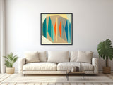 Mid Century Modern Art, Square Canvas Print Geometric Art Wall Art Teal Orange Mid Century Wall Art by The Modern Art Shop -  &quot;Multiplex&quot;