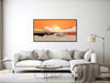 Abstract Landscape Painting - Framed Canvas Print - Modern Minimal Art - Contemporary Panoramic Art - Desert Earth Tones - &quot;SUNSET MIRAGE&quot;