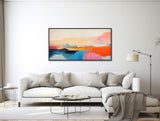 Abstract Landscape Painting - Framed Canvas Print - Large Modern Wall Art - Minimal Contemporary Artwork - Bold Color - &quot;ABSTRACT TERRAIN&quot;