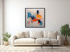 Large Abstract Canvas Wall Art - Framed Canvas Print - Modern Abstract Expressionist Painting - Blue and Orange - &quot;MULTIFACET 1&quot;