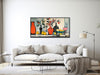 Mid-Century Botanical Still Life Painting - Framed Canvas Print - Boho Wall Art - Palm Springs Decor - Panoramic Artwork - &quot;SPANISH HUES&quot;