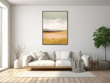 Large Minimal Abstract Landscape - Framed Canvas Wall Art Print - Colorful Modern Landscape Painting - Extra Large Art - &quot;SOFT HORIZON&quot;