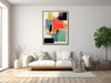 Large Geometric Canvas Wall Art - Framed Canvas Print - Modern Abstract Painting - Orange, Black, Teal - &quot;PERFECT PROPORTIONS&quot;