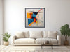 Large Abstract Canvas Wall Art - Framed Canvas Print - Modern Abstract Expressionist Painting - Blue and Orange - &quot;MULTIFACET 2&quot;