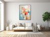 Large Abstract Canvas Wall Art - Framed Canvas Print - Modern Abstract Painting - Blue, Beige, Orange - &quot;HARMONY 2&quot;