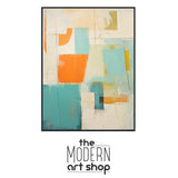 the modern art shop logo is displayed in a black frame