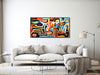 Mid-Century Modern Art - Retro Geometric Wall Art - Framed Canvas Print - Modern Abstract Painting - Bold Bright Colors  - &quot;MODERN MOSAIC&quot;