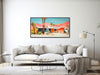 Mid-Century Architecture Art - Paper Print or Framed Canvas - Palm Springs Retro Home - Mid Century Modern Painting - &quot;DESERT CHARM&quot;