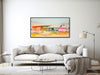 Mid-Century Architecture Art - Palm Springs Home Art  - Desert Abstract Painting - Mid Century -  Panoramic Canvas Print - &quot;DESERT DAYDREAM&quot;