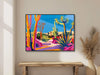 Desert Landscape Painting - Southwestern Wall Art - Western Decor - Colorful Panoramic - Framed Canvas or Giclée Print - &quot;DESERT TRAIL&quot;