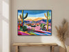 Desert Landscape Painting - Southwestern Wall Art - Western Decor - Colorful Panoramic - Framed Canvas or Giclée Print - &quot;PAINTED PASS&quot;