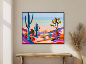 Desert Landscape Painting - Southwestern Wall Art - Western Decor - Colorful Panoramic - Framed Canvas or Giclée Print - &quot;ENCHANTED MESA&quot;