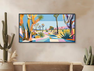 Desert Landscape Painting - Southwestern Wall Art - Western Decor - Colorful Panoramic - Framed Canvas or Giclée Print - &quot;SUNSTONE FLATS&quot;