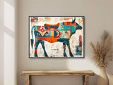 Southwestern Wall Art - Western Bull Painting - Rustic Texas Decor - Modern Abstract Wall Art - Framed Canvas or Giclée Print - &quot;TORO&quot;