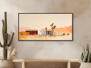 Southwest Architecture Art - Modern Western Decor - Abstract Painting -  Palm Springs Desert - Mid-Century Modern Home - &quot;DESERT RETREAT&quot;