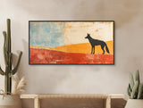 Southwestern Wall Art - Western Ranch Decor - Modern Panoramic Landscape Painting - Framed Canvas or Giclée Print - &quot;COYOTE WATCH&quot;