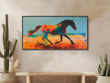 Southwestern Wall Art - Running Horse Painting - Western Cowboy Decor - Ranch Wall Art - Framed Canvas or Giclée Print - &quot;HORSE POWER&quot;