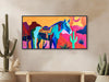 Southwestern Wall Art - Colorful Horse Painting - Western Decor - Panoramic Desert Landscape - Framed Canvas or Giclée Print - &quot;SADDLE UP&quot;