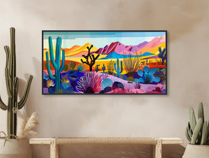 Desert Landscape Painting - Southwestern Wall Art - Western Decor - Colorful Panoramic - Framed Canvas or Giclée Print - &quot;RED CREST&quot;