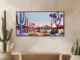 Southwestern Wall Art - Sonoran Desert Landscape - Western Decor - Panoramic Painting - Framed Canvas or Giclée Print - &quot;MOJAVE MESA&quot;