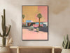 Mid-Century Architecture Art - Palm Springs Retro Painting - Vintage Wall Art - Midcentury Modern - Canvas Giclée Print - &quot;MODERN VINTAGE&quot;